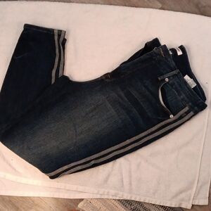 Good American Navy Skinny Jeans with Silver Accents